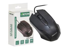 Mouse Para Notebook E Computador Básico Preto Cabo 1.20m - VERDE