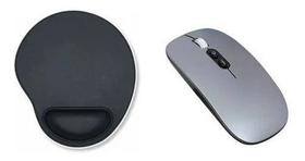 Mouse Recarregável + Mouse Pad Para Notebook Dell - Cinza