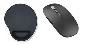 Mouse Recarregável + Mouse Pad Para Notebook Dell - Preto