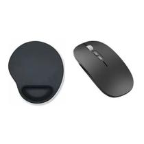 Mouse Recarregável + Mouse Pad Para Notebook - Preto Mouse Recarregável + Mouse Pad Para Notebook - Preto