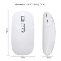 Mouse Recarregável Sem Fio Branco P/ Notebook Dell Inspiron