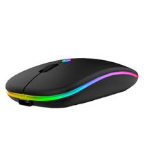 Mouse Recarregável Sem Fio Wireless Com Led Rgb Ergonômico