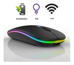 Mouse Recarregável Slim Led colorido 1600 Dpi