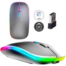 Mouse Recarregável Wireless Sem Fio Com Led Colorido Linha Premium