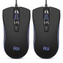 Mouse Rii com fio e USB retroiluminado azul para Windows PC 2PACK Mouse Rii com fio e USB retroiluminado azul para Windows PC 2PACK