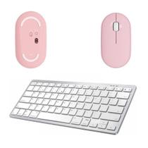 Mouse Rosa / Teclado Bluetooth P/ Galaxy Tab S5e T725 10.5