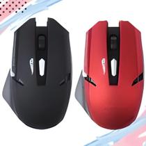 Mouse S/ Fio Silencioso 2.4GHz Gamer Com design Futurístico E-1700 - Preto e Vermelho