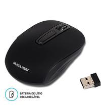 Mouse s/ Fio USB 2,4GHz Lítio Preto Multilaser