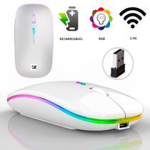 Mouse Sem Fio 2.4 ghz Optico Recarregável Gamer USB Led Rgb Wirelles Usb Notebook