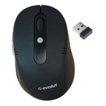 Mouse Sem Fio 2.4GHZ 1200DPI Usb Preto Evolut