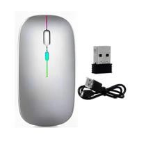 Mouse Sem Fio 2.4GHZ Recarregável USB Ergonômico Wireless Branco