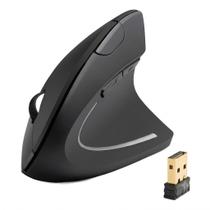 Mouse Sem Fio Bluetooth 5.0 Vertical Ergonômico 1600 DPI 6 Botões Preto