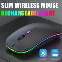 Mouse sem Fio Bluetooth com Led Portátil Preto