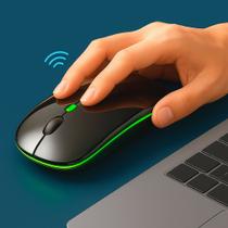Mouse Sem Fio Bluetooth Recarregável Portátil Ergonômico Slim Óptico RGB