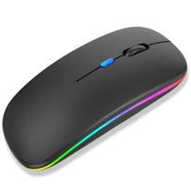 Mouse Sem Fio Bluetooth USB 2.4GHz RGB Recarregável Silencioso Ajuste DPI Ergonômico para Notebook e PC Mouse Sem Fio Bluetooth USB 2.4GHz RGB Recarregável Silencioso Ajuste DPI Ergonômico para Notebook e PC