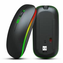 Mouse Sem Fio Bluetooth Usb Recarregável Led Para Notebook