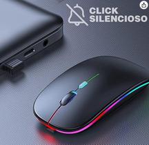 Mouse Sem Fio Bluetooth Usb Recarregável Led Rgb