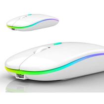 Mouse sem Fio Bluetooth Wireless Recarregável USB Branco - Wireless mouse