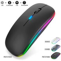 Mouse sem Fio Bluetooth Wireless Recarregável USB Branco - Wireless mouse