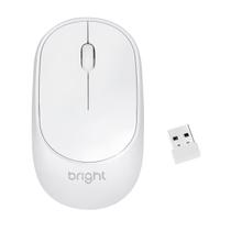 Mouse sem Fio Bright MS001 - 2.4GHz - 1600dpi - Branco Mouse sem Fio Bright MS001 - 2.4GHz - 1600dpi - Branco