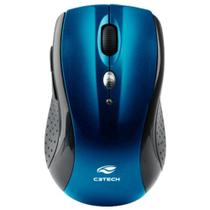 Mouse Sem Fio C3 Tech, Preto e Azul - M-W012BL V2