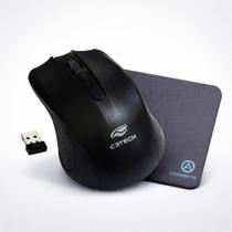 Mouse Sem Fio C3Tech MW20BK 1600DPI USB 2.4GHz + Mouse Pad Preto Mouse Sem Fio C3Tech MW20BK 1600DPI USB 2.4GHz + Mouse Pad Preto