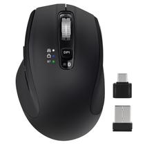 Mouse sem fio CHHI com receptor Bluetooth USB-A USB-C preto Mouse sem fio CHHI com receptor Bluetooth USB-A USB-C preto