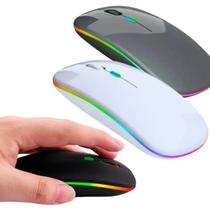 Mouse Sem Fio com Bluetooth Recarregável Wireless Led Rgb