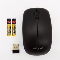 Mouse Sem Fio Com Pilha Alcance de 10 Metros MS-S22 Preto - Exbom