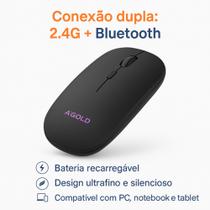 Mouse Sem Fio de Modo Duplo Leveza, Elegância e Alta Precisão ao Seu Alcance