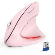 Mouse sem fio ergonômico TECKNET Bluetooth 4800 DPI rosa