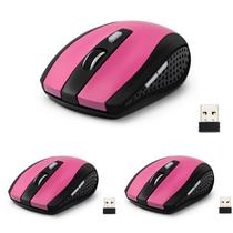 Mouse sem fio Guiheng 2,4 GHz 1200 dpi 6 botões rosa Mouse sem fio Guiheng 2,4 GHz 1200 dpi 6 botões rosa