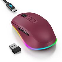 Mouse sem fio Jiggler PEIOUS LED recarregável vermelho
