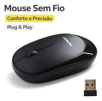 Mouse Sem Fio KA602, 2.4G Wireless, USB, Silencioso, DPI Ajustável, Preto, para Notebook e PC Preto Mouse Sem Fio KA602, 2.4G Wireless, USB, Silencioso, DPI Ajustável, Preto, para Notebook e PC Preto