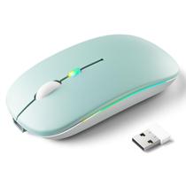 Mouse sem fio KANMABPC recarregável, silencioso, modo duplo, LED Mouse sem fio KANMABPC recarregável, silencioso, modo duplo, LED