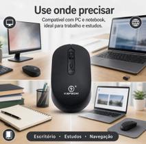 Mouse Sem Fio Kapbom Preto Óptico Usb Para Pc E Notebook Mouse Sem Fio Kapbom Preto Óptico Usb Para Pc E Notebook