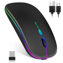 Mouse Sem Fio Led Rgb Gamer Para Notebook Desktop Pc 2.4Ghz