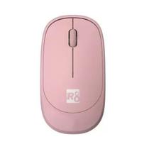 Mouse sem fio letron r8 1709, compacto com 3 botões e 1000 dpi rosa 2,4 ghz