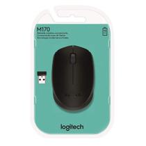 Mouse sem fio Logitech M170 com Design Ambidestro Compacto, Conexão USB e Pilha Inclusa, Preto