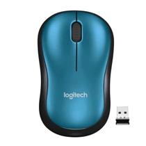 Mouse sem fio Logitech M185 com Design Ambidestro Compacto Conexão USB e Pilha Inclusa - Azul