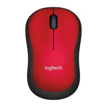 Mouse sem fio Logitech M185 com Design Ambidestro Compacto, Conexão USB e Pilha Inclusa, Vermelho - 910-003635