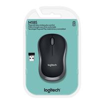 Mouse sem fio Logitech M185 conexão USB com Design Compacto