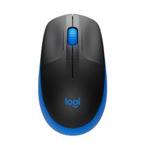 Mouse sem fio Logitech M190 Ambidestro de Tamanho Padrão, Pilha Inclusa, Azul - 910-005903