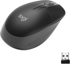 Mouse sem fio Logitech M190 com Design Ambidestro de Tamanho Padrão, Conexão USB e Pilha Inclusa