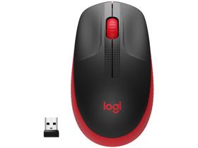 Mouse sem fio Logitech M190 com Design Ambidestro de Tamanho Padrão, Conexão USB e Pilha Inclusa