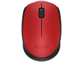 Mouse sem Fio Logitech Óptico 1000DPI M170 - 3 Botões Vermelho