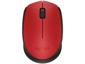 Mouse sem Fio Logitech Óptico 1000DPI M170 - 3 Botões Vermelho