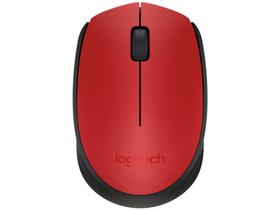 Mouse sem Fio Logitech Óptico 1000DPI M170 - 3 Botões Vermelho