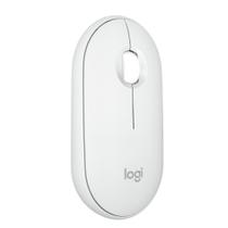 Mouse Sem Fio Logitech Pebble 2 M350s, USB Logi Bolt ou Bluetooth e Pilha Inclusa, com Clique Silencioso, Branco - 910-007047