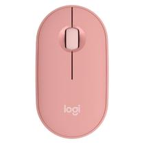 Mouse Sem Fio Logitech Pebble 2 M350s, USB Logi Bolt ou Bluetooth, Silence, Rosa- 910-007048